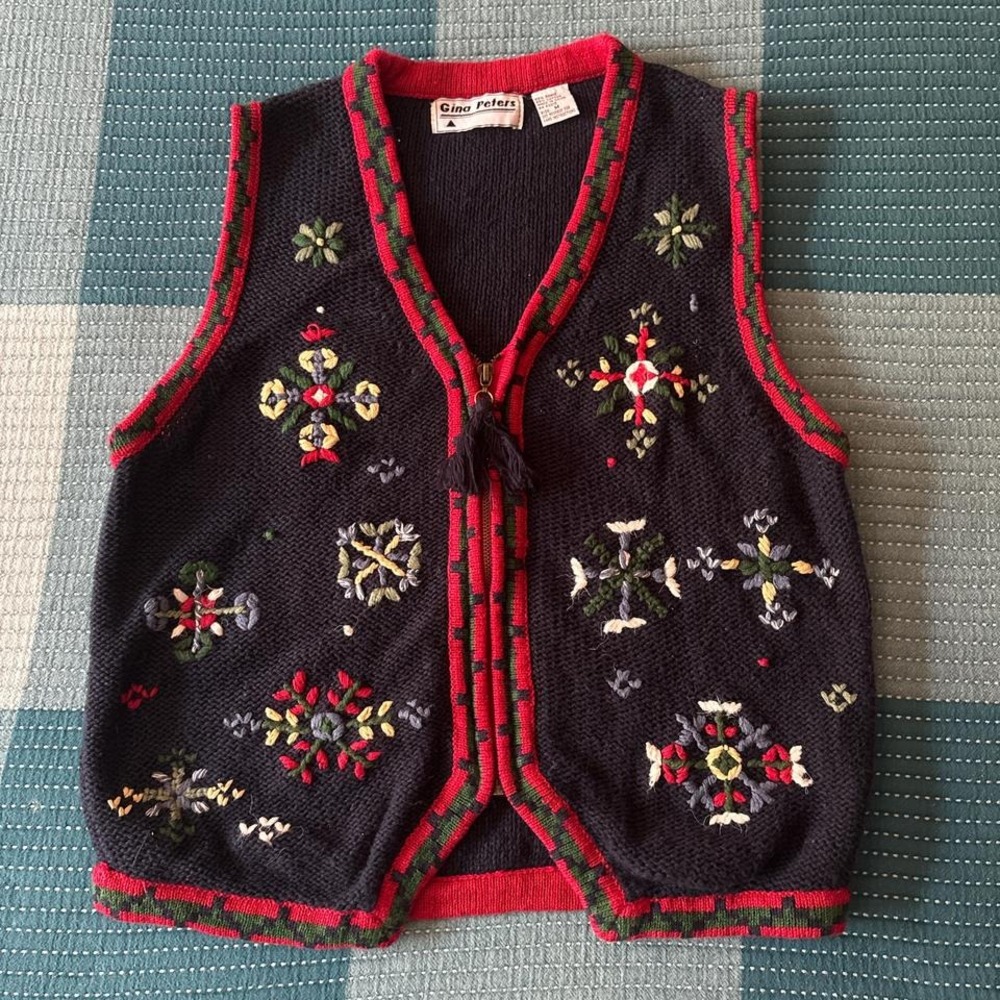 Vintage Gina Peters knit vest